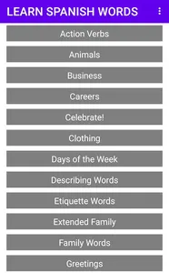 Learn Spanish Words screenshot 0