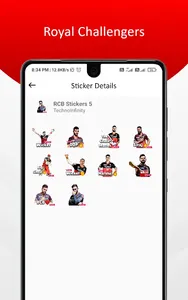 RCB Stickers & Animated Sticke screenshot 3