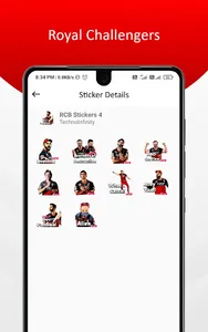 RCB Stickers & Animated Sticke screenshot 4