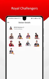 RCB Stickers & Animated Sticke screenshot 5