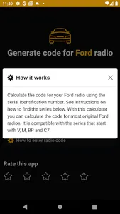 Ford radio code generator screenshot 4