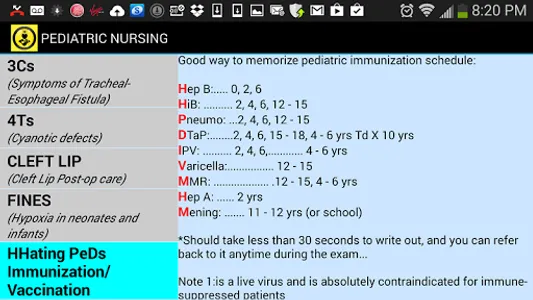 NURSING MNEMONICS screenshot 2