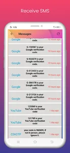 Virtual Number Receive SMS screenshot 2