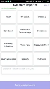 Symptom Reporter screenshot 0