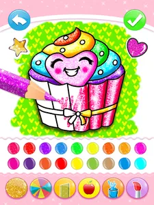 Cupcakes Coloring Book Glitter screenshot 12