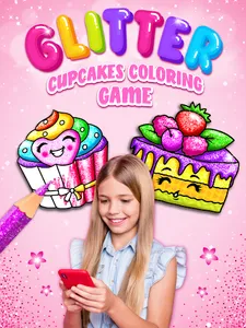 Cupcakes Coloring Book Glitter screenshot 14