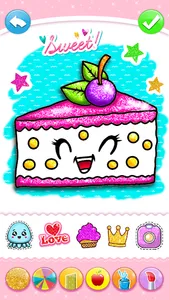 Cupcakes Coloring Book Glitter screenshot 3