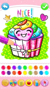 Cupcakes Coloring Book Glitter screenshot 4