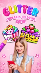 Cupcakes Coloring Book Glitter screenshot 7