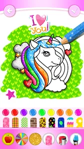 Unicorn Coloring Book Glitter screenshot 1