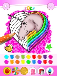 Unicorn Coloring Book Glitter screenshot 10