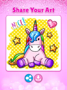 Unicorn Coloring Book Glitter screenshot 13