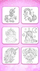 Unicorn Coloring Book Glitter screenshot 7