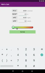 HbA1c Calc screenshot 2