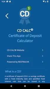 Certificate of Deposit Calc screenshot 2