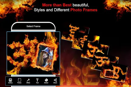 Fire Text Photo Frame Decorati screenshot 0