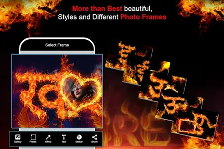 Fire Text Photo Frame Decorati screenshot 2