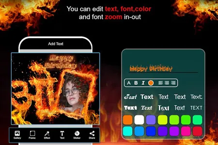 Fire Text Photo Frame Decorati screenshot 6