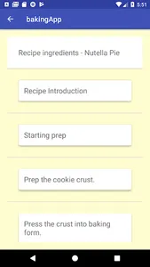 bakingApp screenshot 1