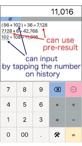 editable history - Calculator screenshot 1