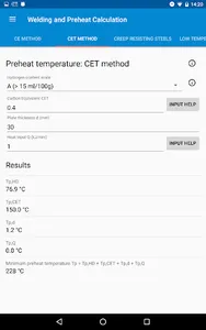Welding cycle & Preheating screenshot 1