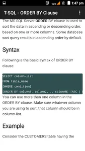 Learn T-SQL DB screenshot 5