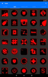 Flat Black and Red Icon Pack screenshot 19