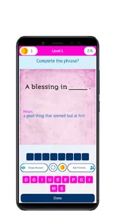 Idioms and phrases quiz screenshot 2