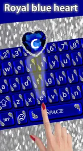 Royal Blue Heart Keyboard😍: B screenshot 2
