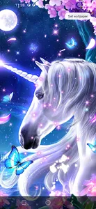 Unicorn Live Wallpaper Glitter screenshot 0