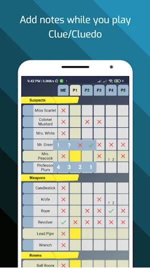 Clue Pad (Cluedo Notes) screenshot 0