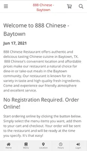 888 Chinese - Baytown Ordering screenshot 0