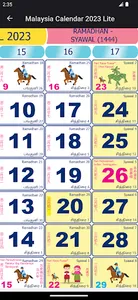 Malaysia Calendar Lite screenshot 1