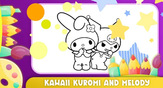 Kuromi Sanrio coloring game screenshot 0