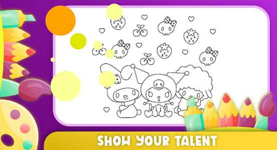 Kuromi Sanrio coloring game screenshot 1
