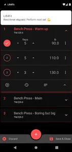 Lift4Fit Gym workout logger screenshot 2