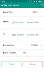 MKCE Leave Apply screenshot 2