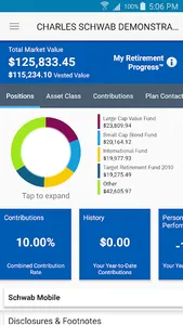 Schwab Workplace Retirement screenshot 1
