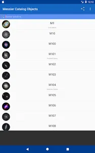 Catálogo Messier Lista Objetos screenshot 0