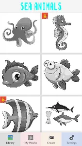 Sea Animals Pixel Art screenshot 4