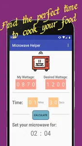 Microwave Helper: Free Wattage screenshot 0