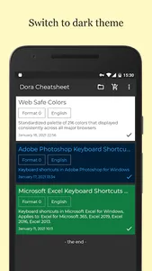 Dora Cheatsheet screenshot 2