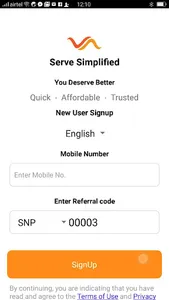 Serv Simplified - Customer screenshot 0