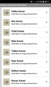 Namaz Sureleri ve Sesli Meal screenshot 1