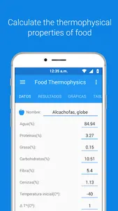 Thermophysical properties food screenshot 0