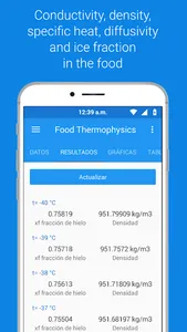 Thermophysical properties food screenshot 1