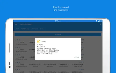 Thermophysical properties food screenshot 9
