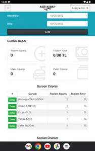 Arif Kebap - Garson Modülü screenshot 5