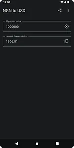 NGN to USD screenshot 2