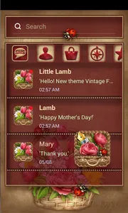 GOSMS PRO THEME VINTAGE FLOWER screenshot 1